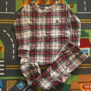 Plaid Kids Pajamas - Red and White